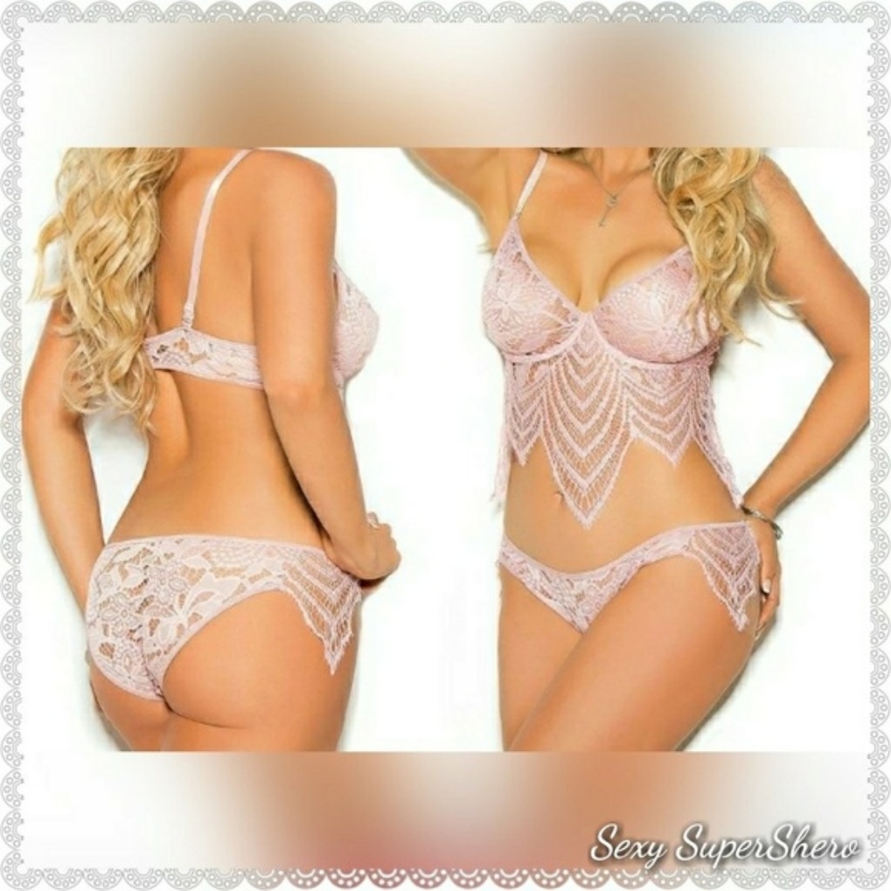 ⚡FLASH SALE!!⚡🆕PLUS Dusty Rose Lingerie Set Bralette & Panty - Picture 2 of 8